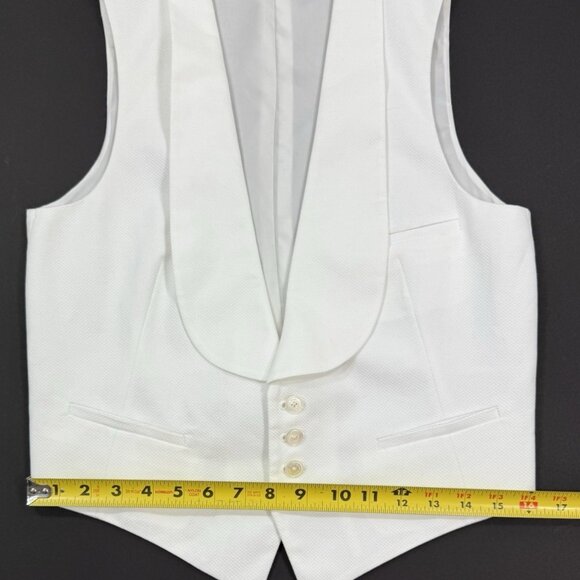 Ralph Lauren Purple Label Womens Zeke Cotton Pique Vest Size 8 Waistcoat White - Picture 12 of 13